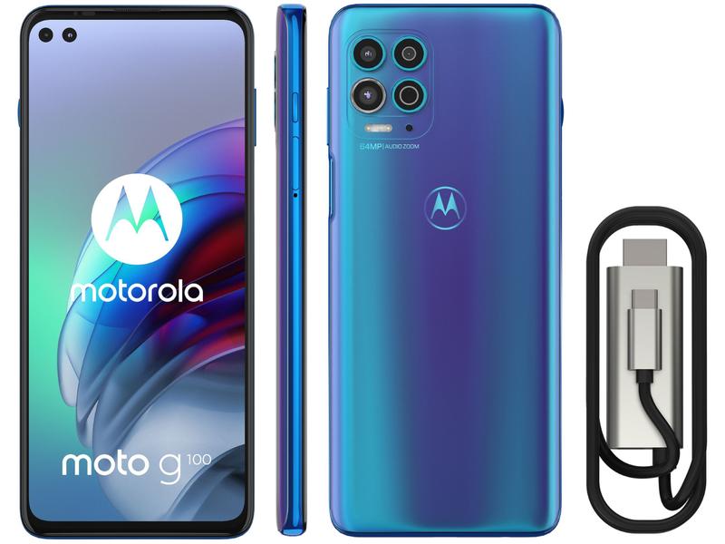 Smartphone Motorola Moto G100 e Cabo USB-C/HDMI - 256GB Luminous